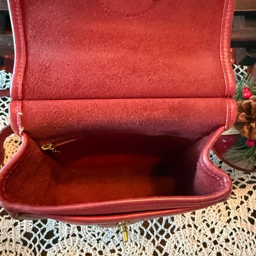 Coach Murphy Cherry Red Leather Crossbody Bag - Picture 6 of 7